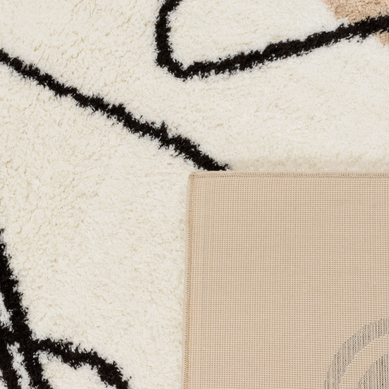 Nazar Rugs Tapis shaggy doux Lasso 674 ivoire - 120x160 cm
