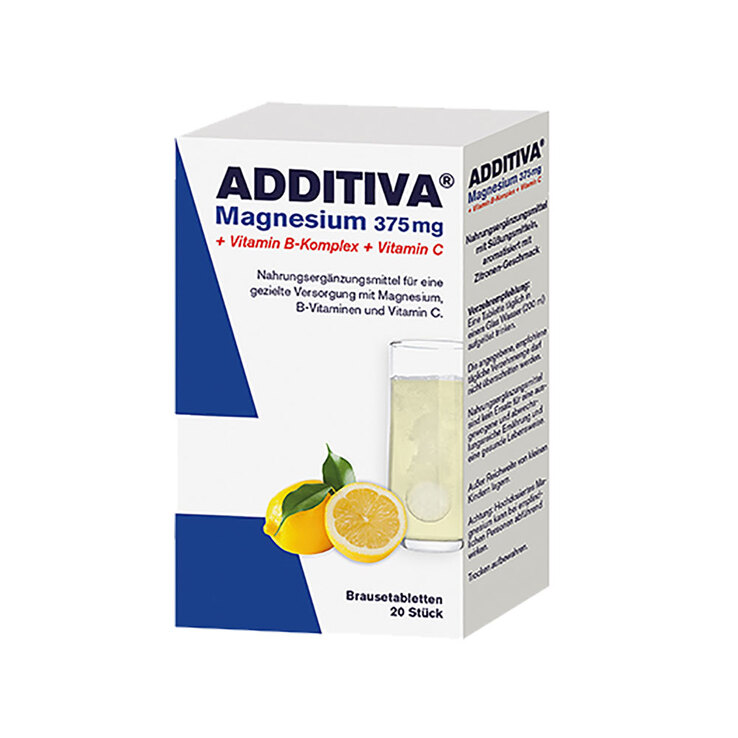 Additiva Magnesium 375 mg + Vitamin B-Komplex + Vitamin C , 20X6 g