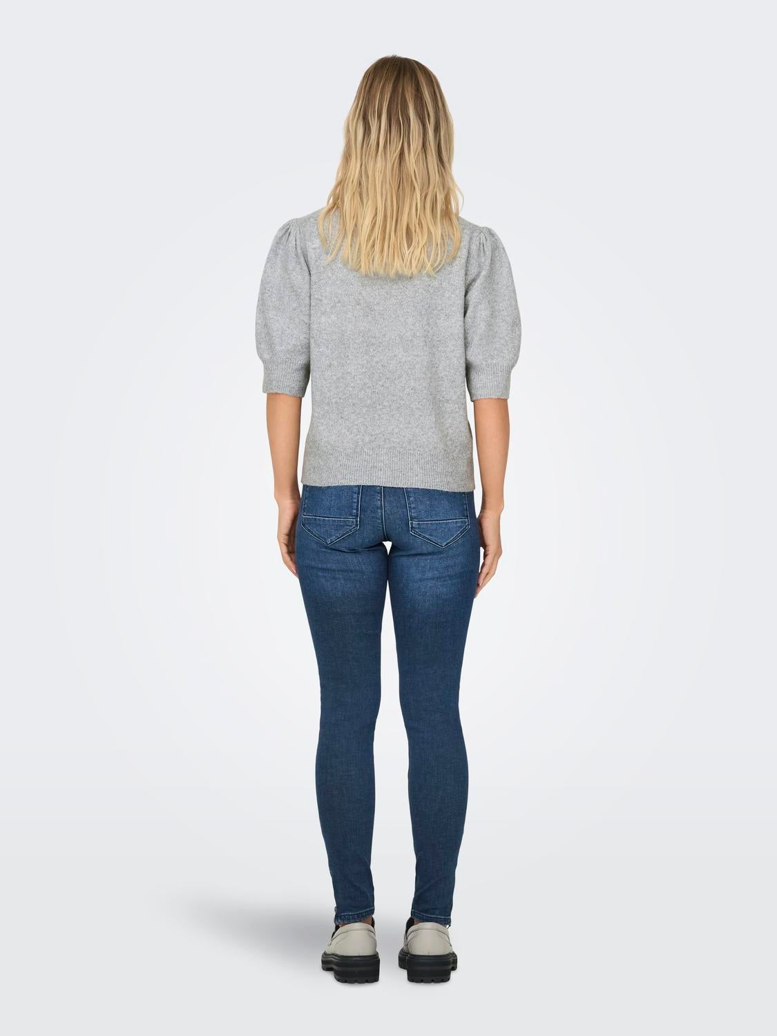 ONLRICA Strickpullover Light Grey Melange
