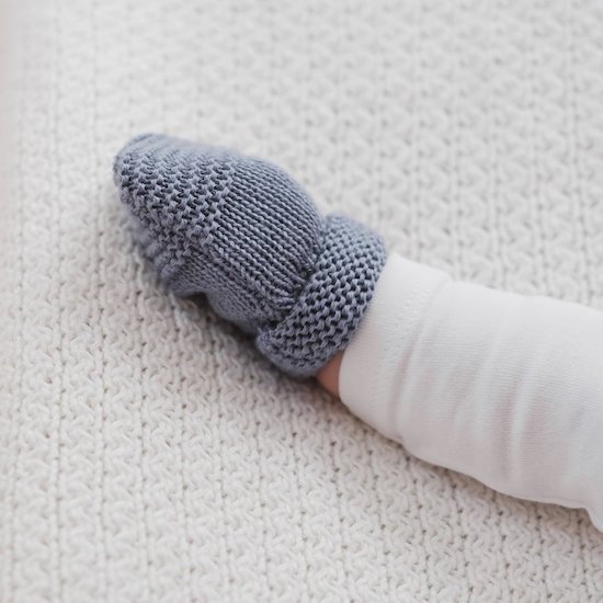 Petits chats Moufles en tricot   Bleu Orage        Taille unique   de               La Manufacture de Layette
