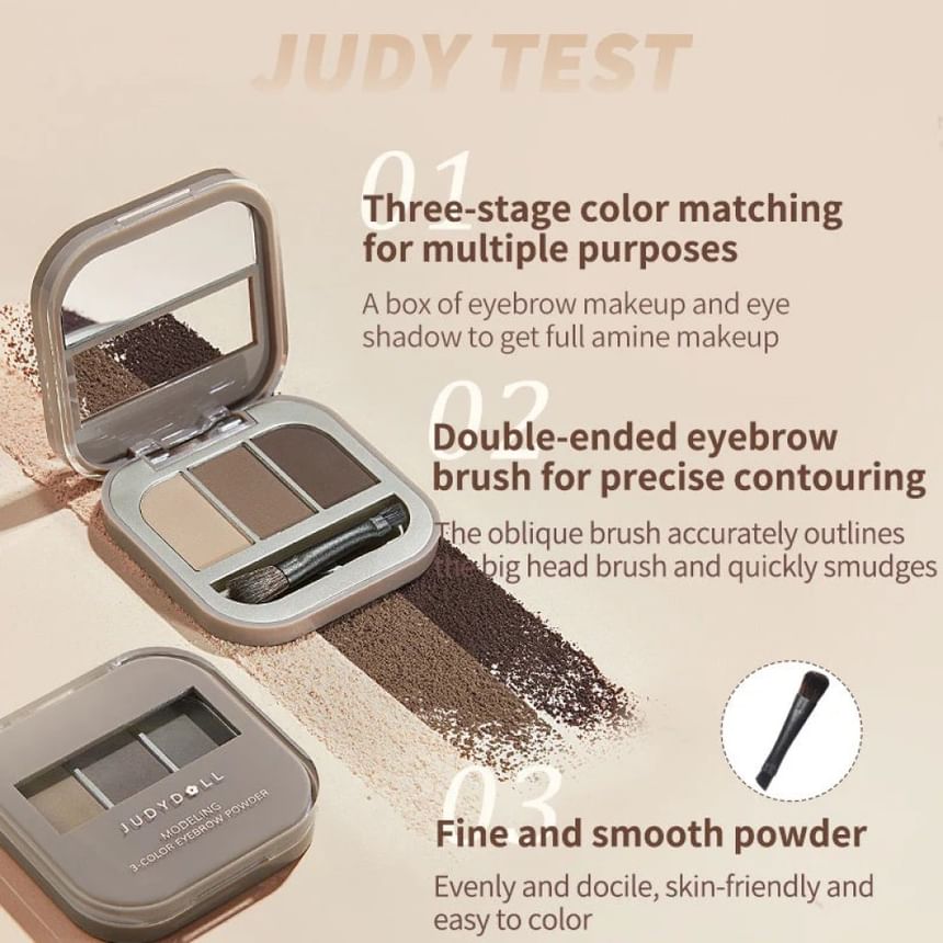 Judydoll - 3 Shade Eyebrow Powder - 2 kleuren (2-3)