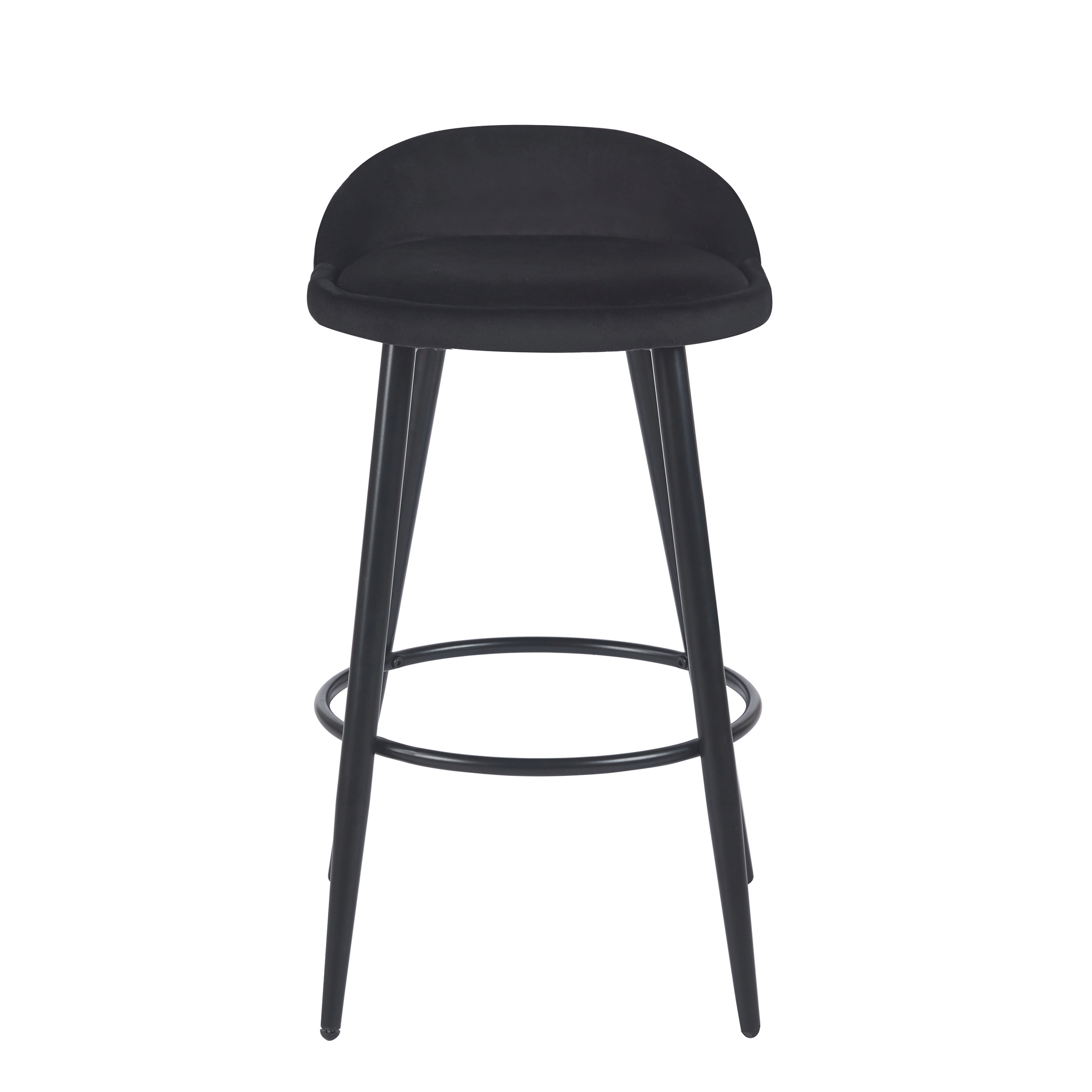 Barhocker Samt ROMY 2er Set schwarz