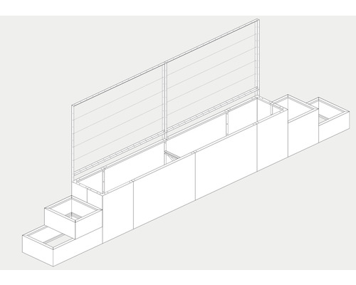Palatino Solis plantenbak 480 x 50 x 183 cm bruin