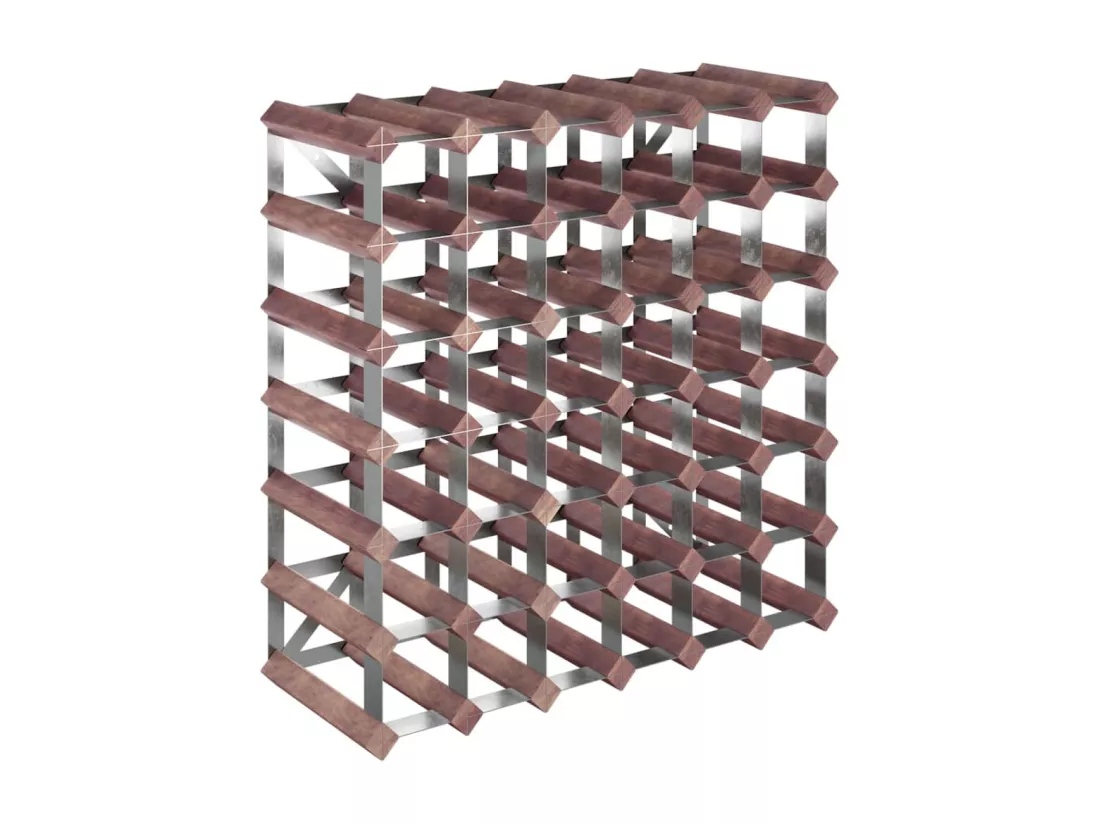 Casier à bouteilles pour 42 bouteilles Marron Bois pin solide