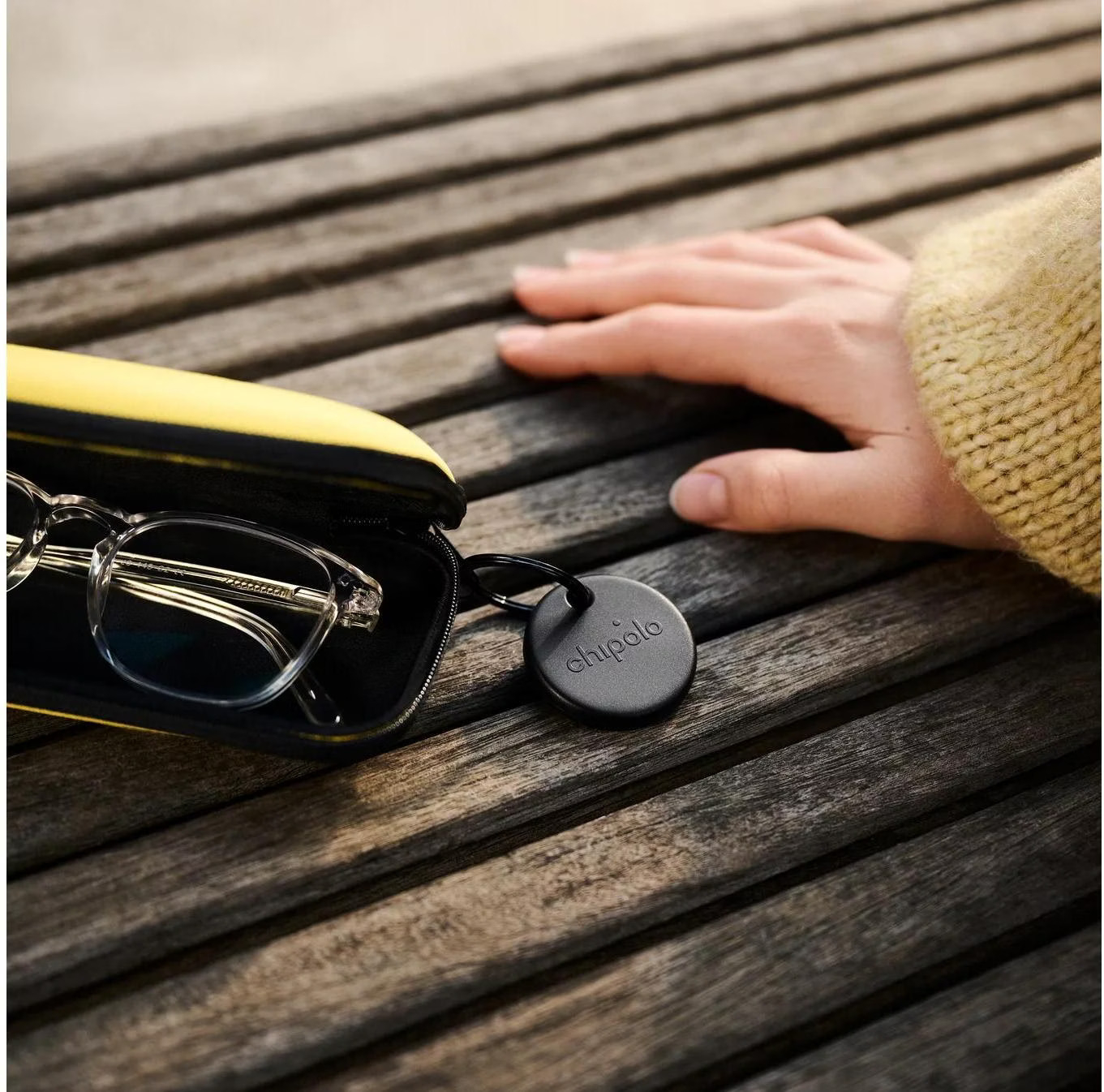 POP Bluetooth Keyfinder Tracker kompatibel mit Apple und Google Find My Netzwerk (RWS.0000006.000) (iOS / Android) - Schwarz