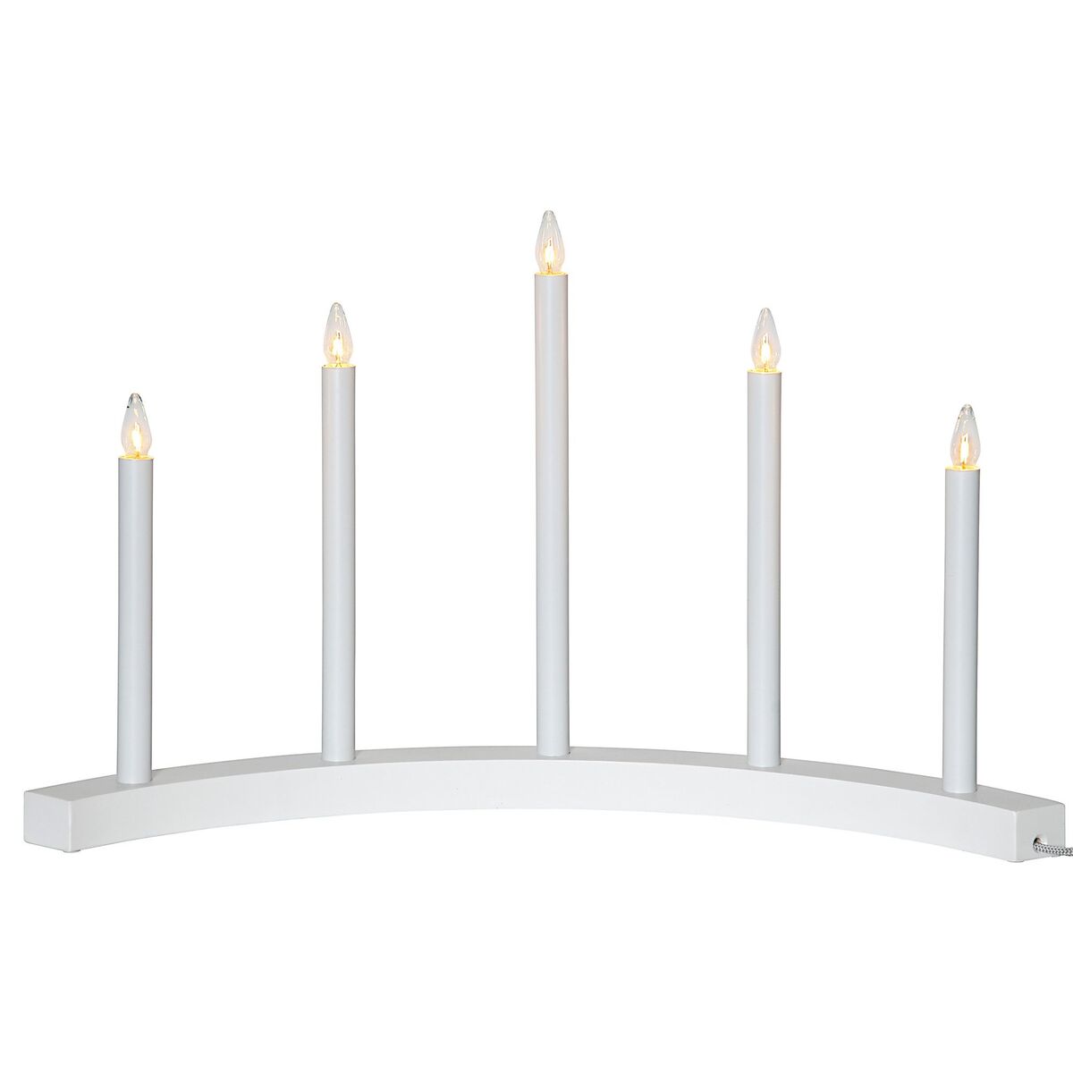 Accent Lysestake 5 lys, Hvit