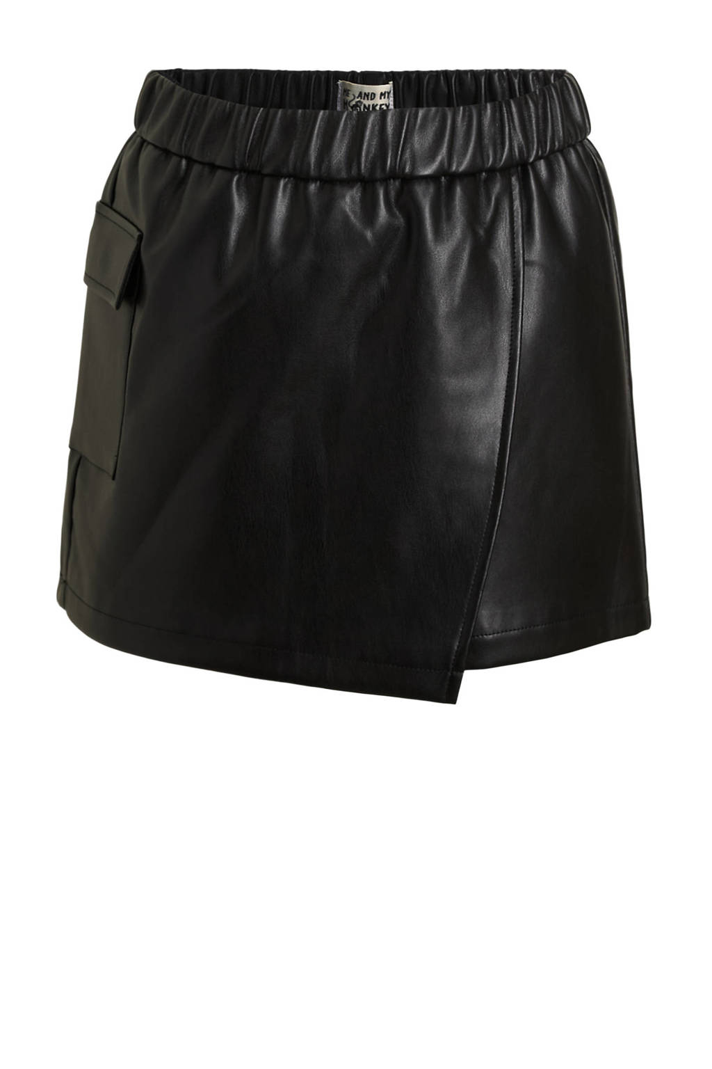 Me & My Monkey imitatieleren skort Rain zwart