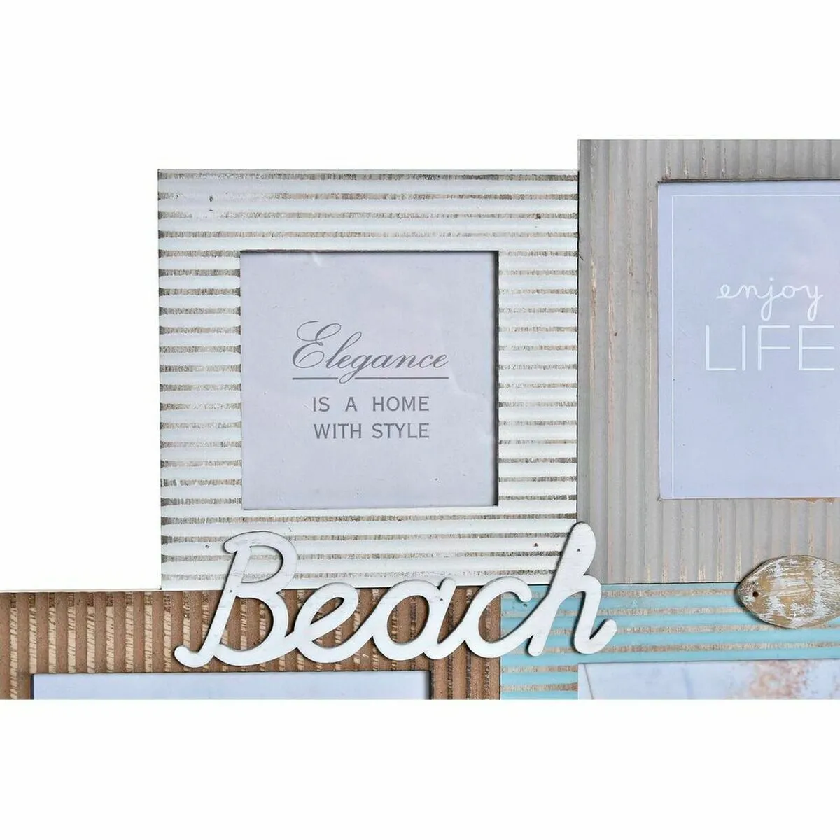 DKD Home Decor Beach Cadre photo - Blanc Marron Turquoise