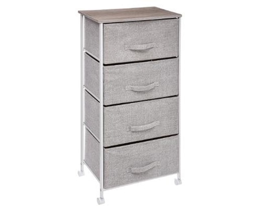 PEGANE - Meuble de rangement 4 tiroirs de couleur gris clair - l.45 x...