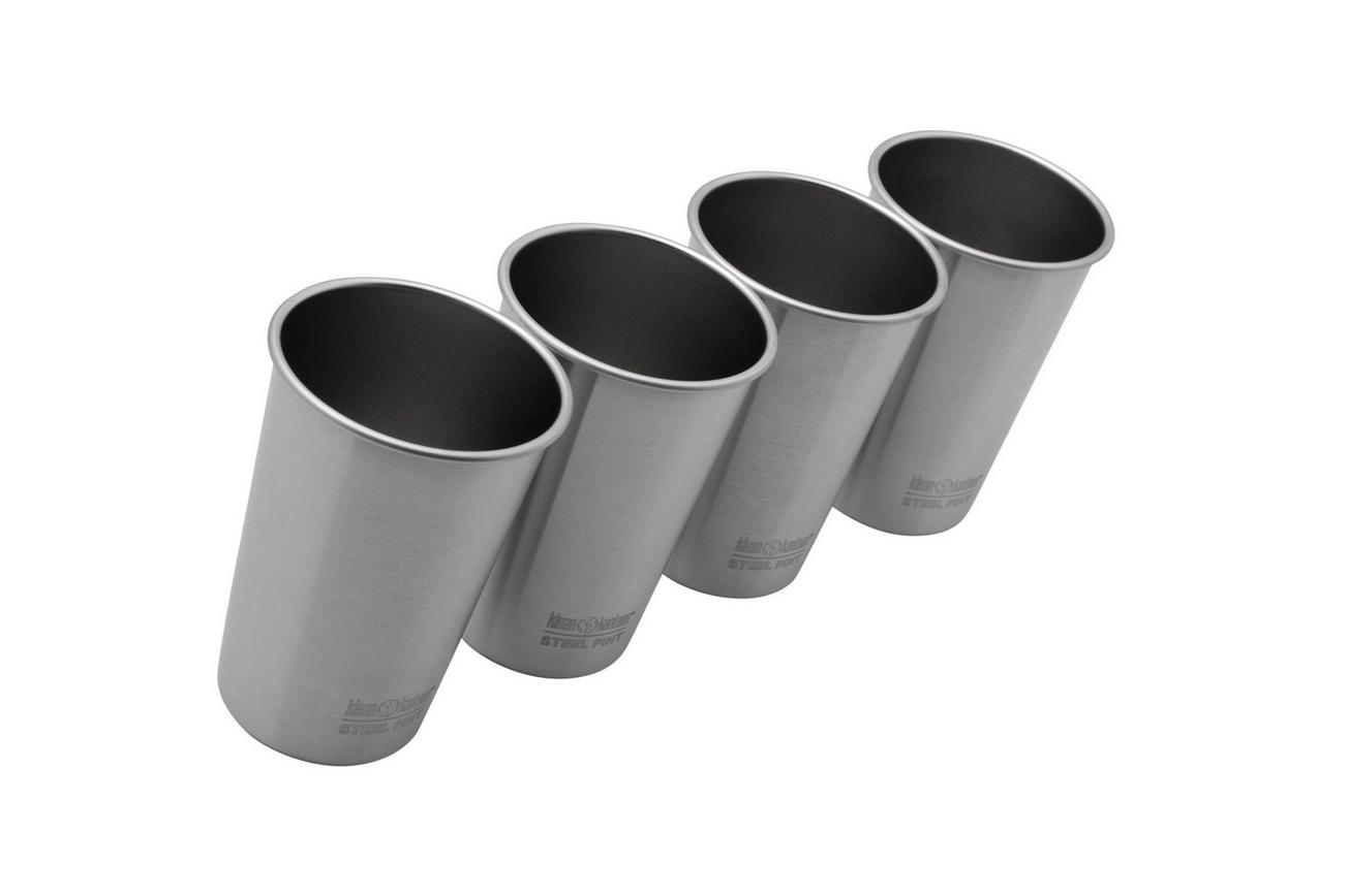 Klean Kanteen Pint Cup 1000428 Brushed Stainless beker 473 ml, 4 stuks