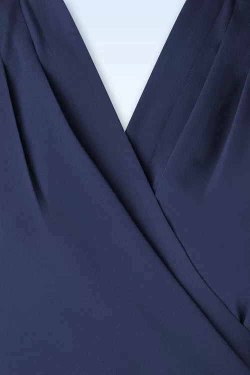 Rock N Romance Darla overslag blouse in marineblauw