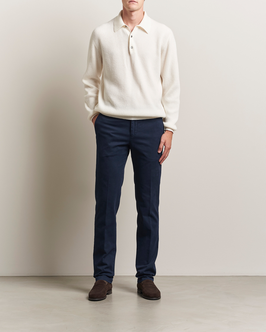Kiton Cotton/Cashmere Trousers Navy