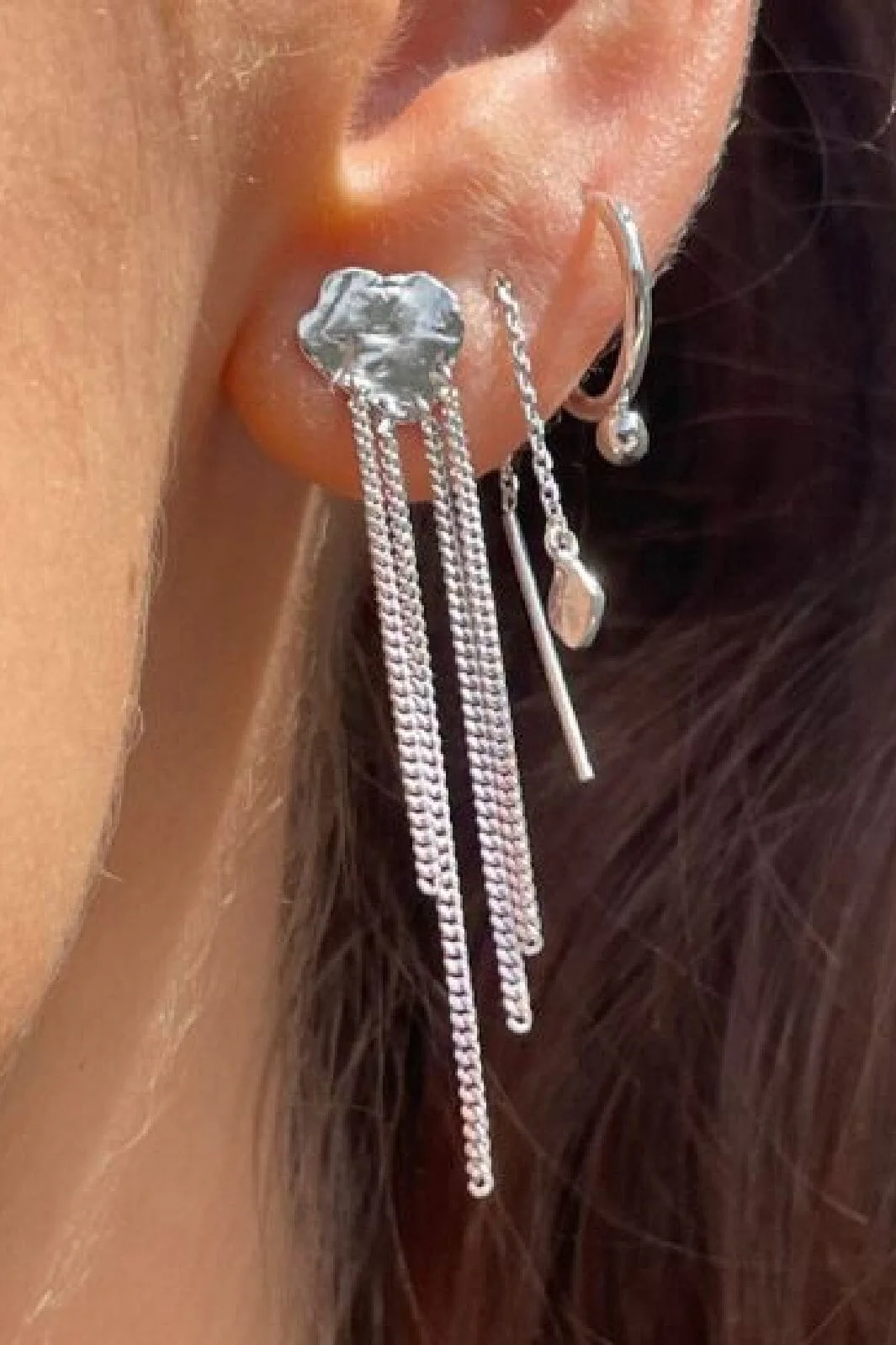 Stine A Tout Petit Disco Ball Earring Silver
