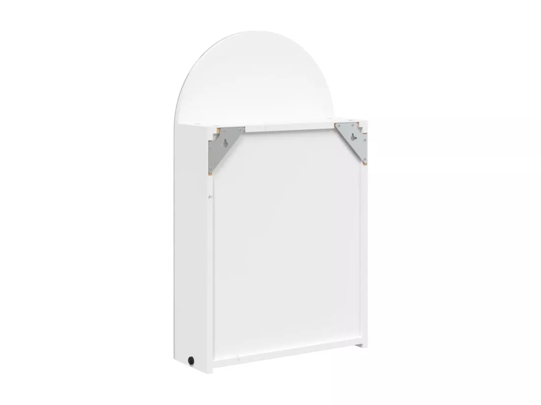 Armoire de bain à miroir avec LED arquée blanc 42x13x70 cm
