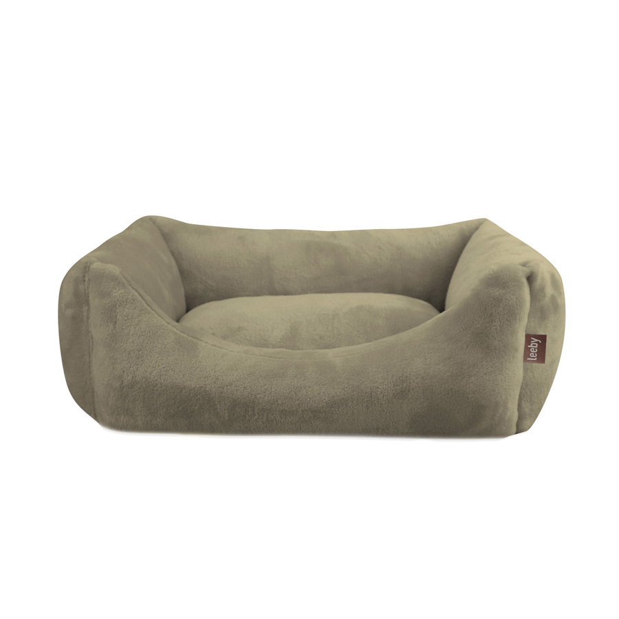 Cama removível Leeby em veludo verde para cães