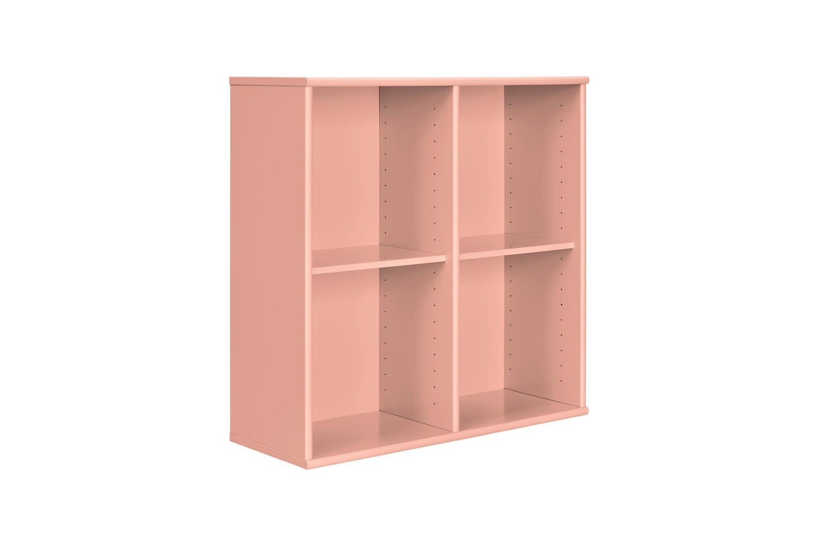 Mistral Bokyller 70x70x27 cm. Lakkert farget eik i Dus Rosa. Veggmontert.