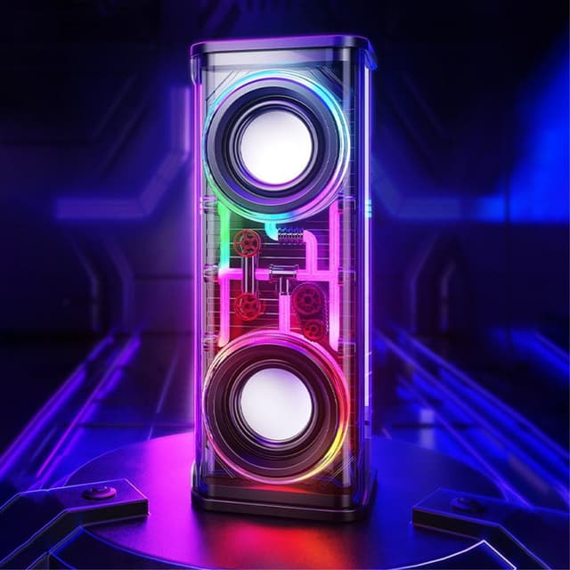 Bluetooth Dual Horn Højttaler RGB Lys Subwoofer Musikafspiller