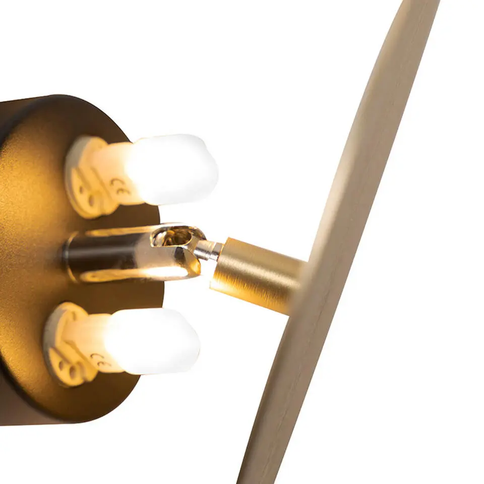 Qazqa wandlampen pulley goudkleurig g9