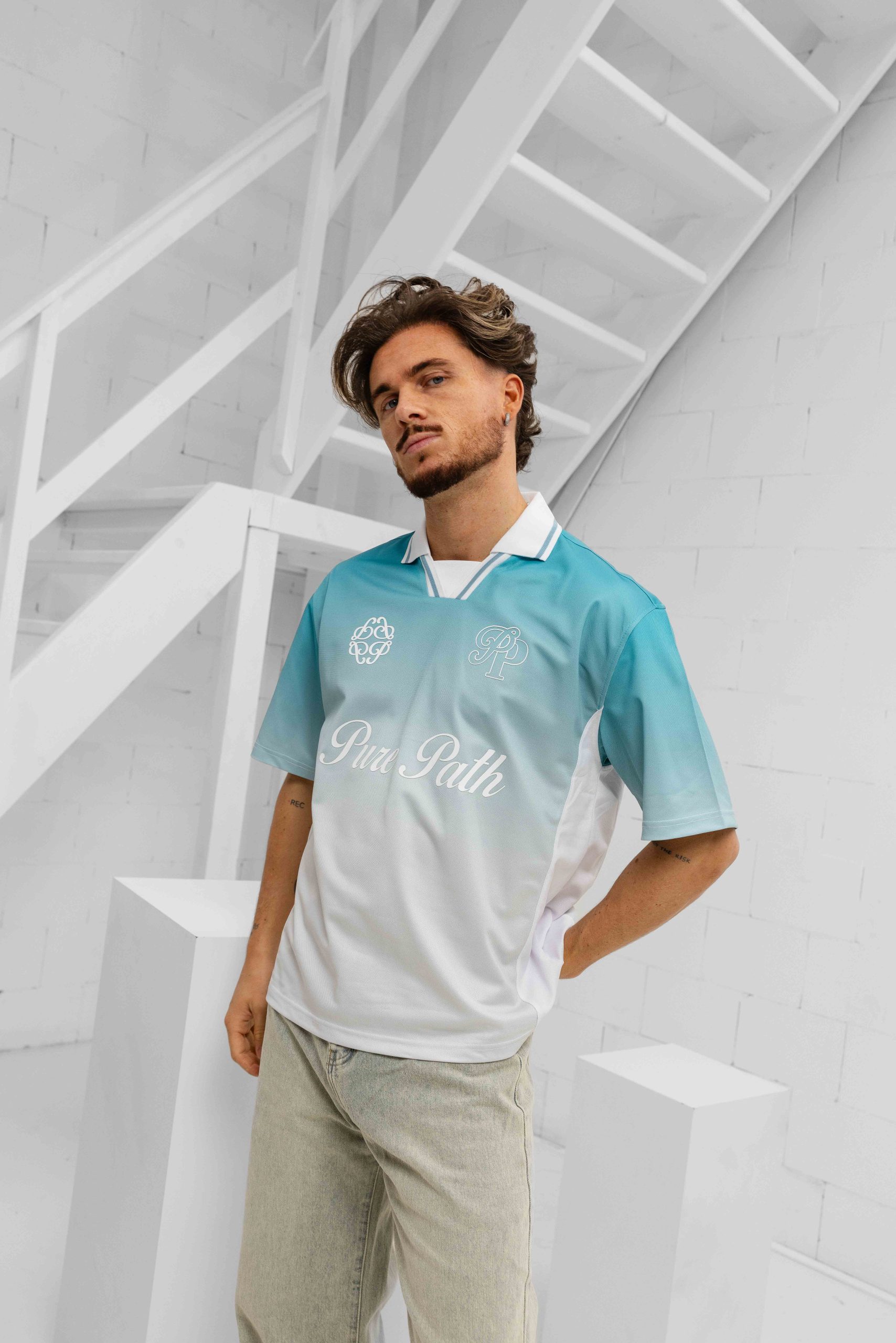 Pure Path Embleem Polo Heren Blauw