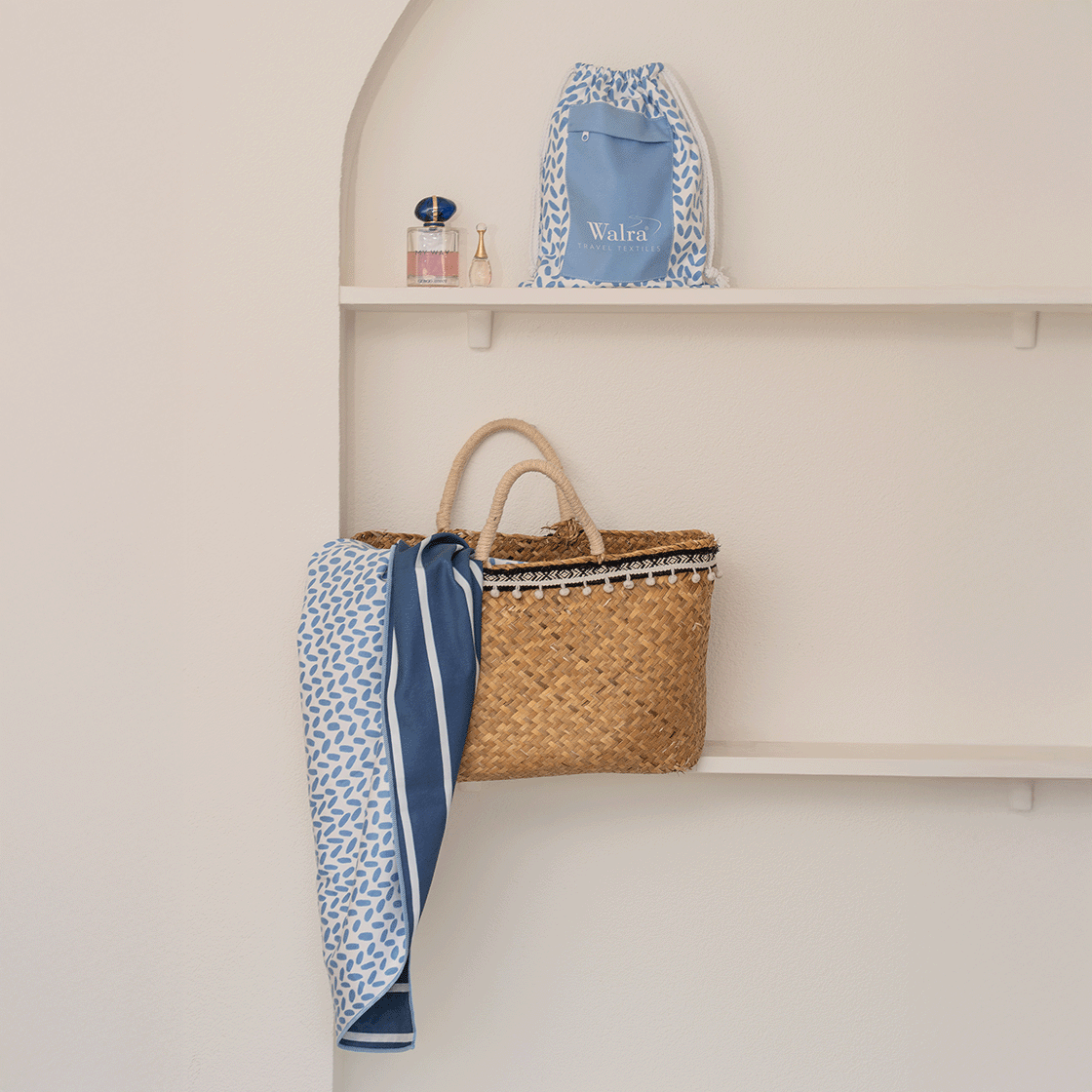 Walra 100 x 180 cm strandlaken - Stripes & Vibes Blue
