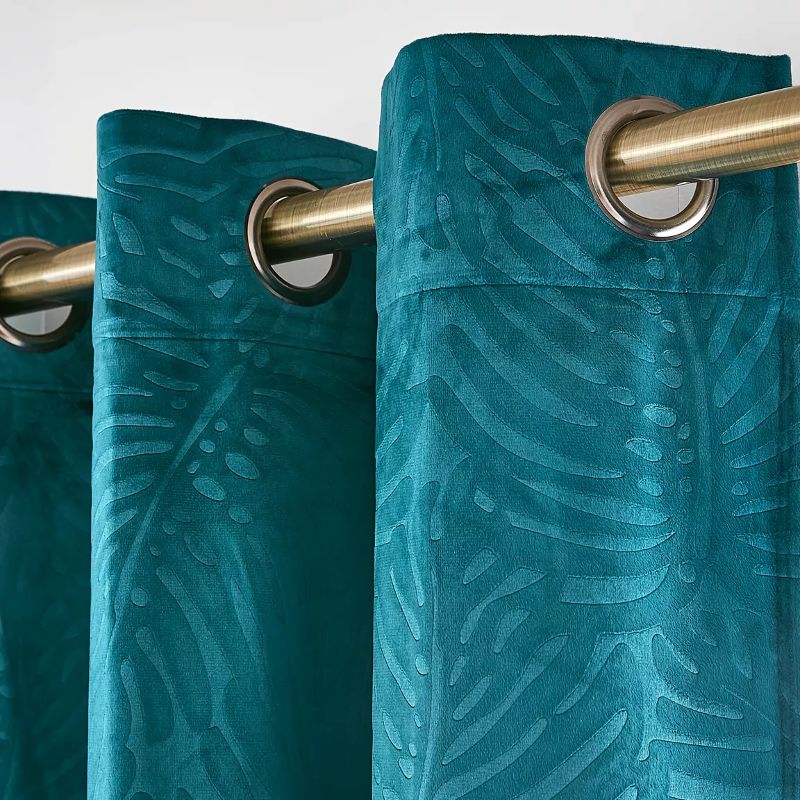 Rideau obscurcissant velours (180 x 260 cm) Fern Bleu pétrole