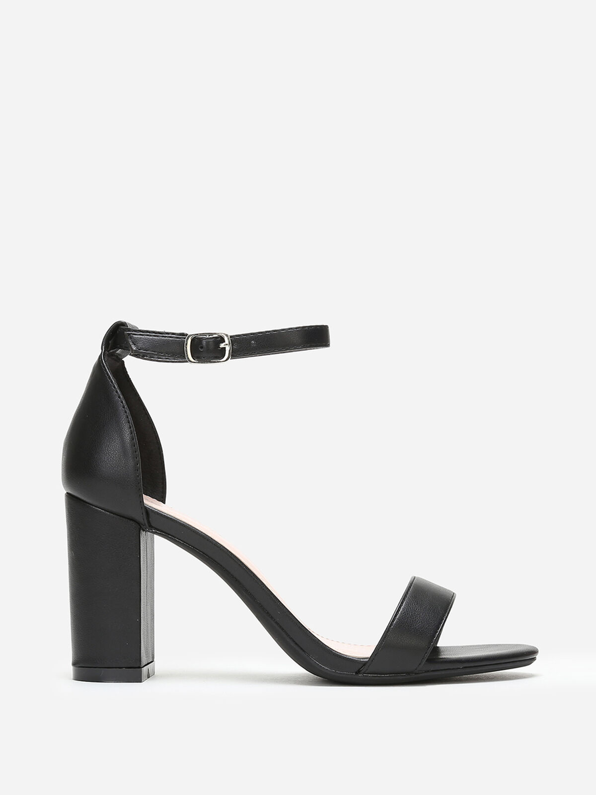 Sandales à bride et talon carrés- Noir
