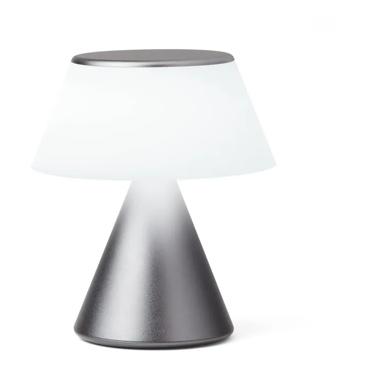 Lexon Lampe LED portable Luma | Gris métal