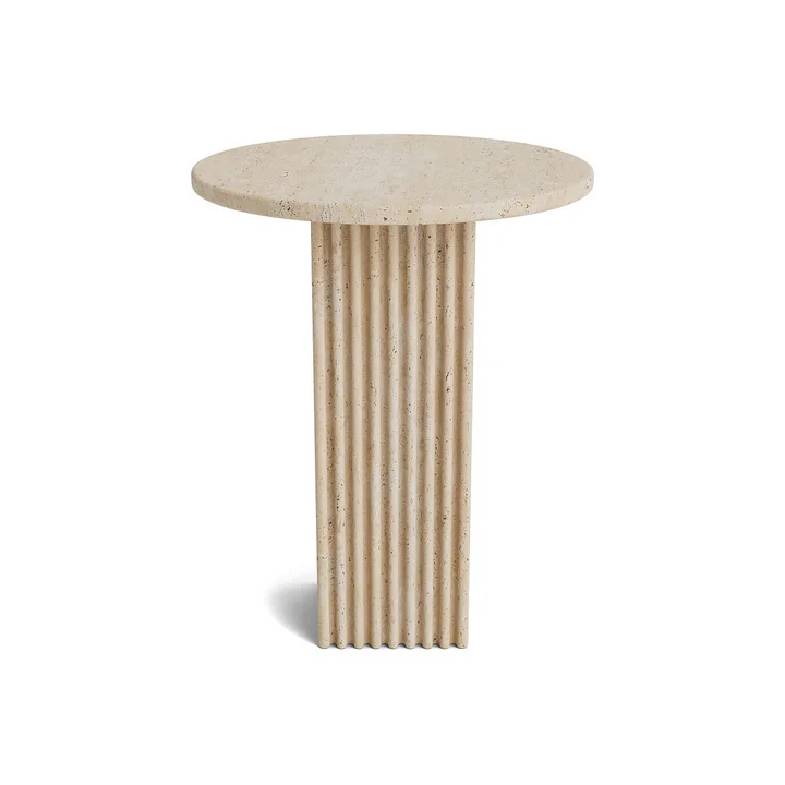 Norr11 - Soho Couchtisch Ø 50 x H 35 cm, Travertin natur