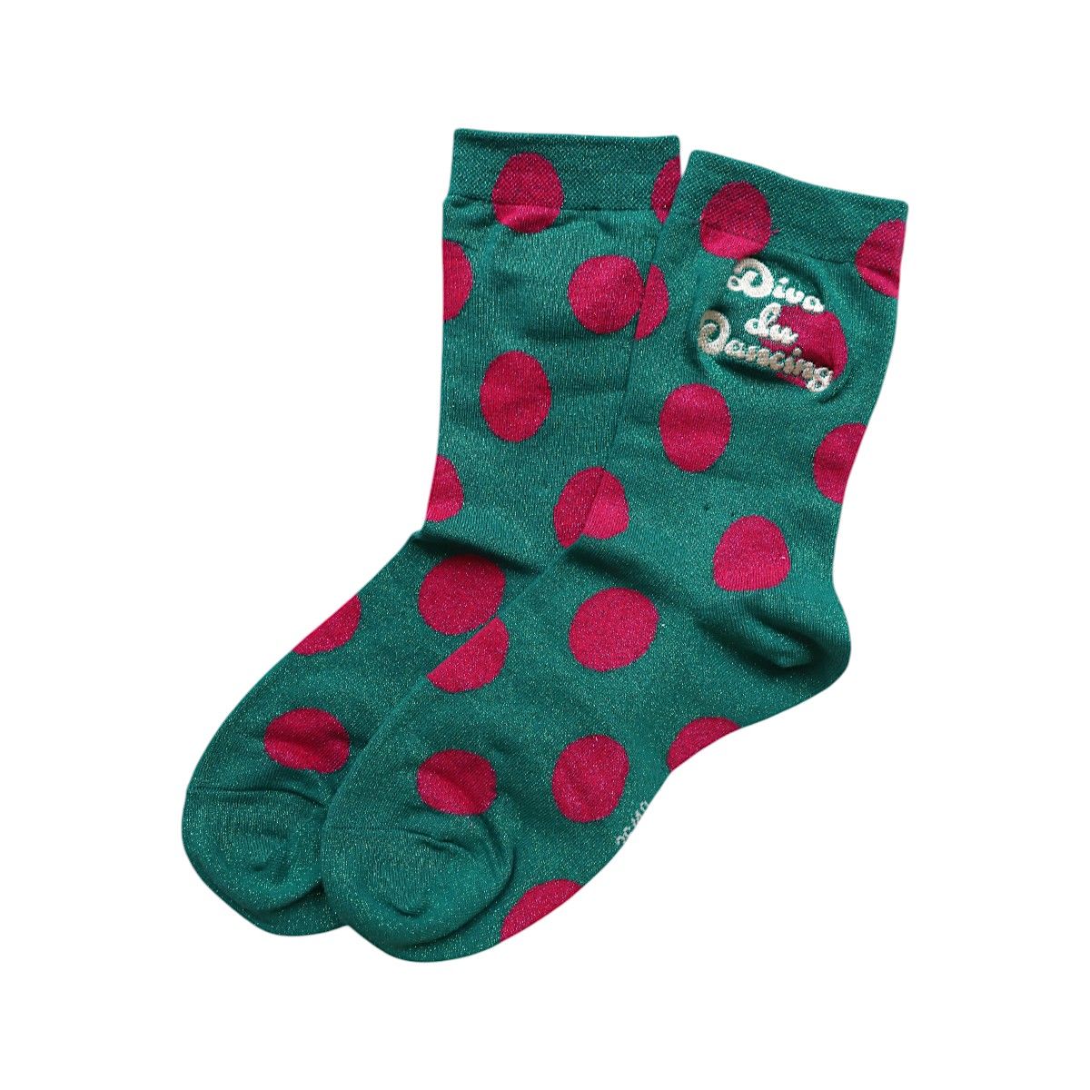 Chaussettes à paillettes adulte pois 
