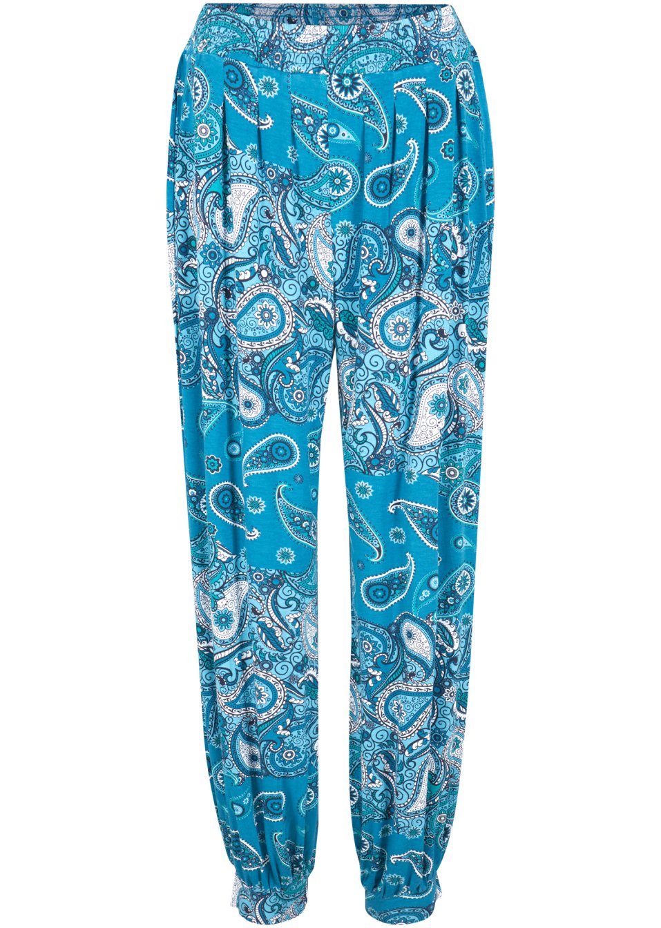 Pantalon sarouel en jersey imprimé avec taille smockée confortable