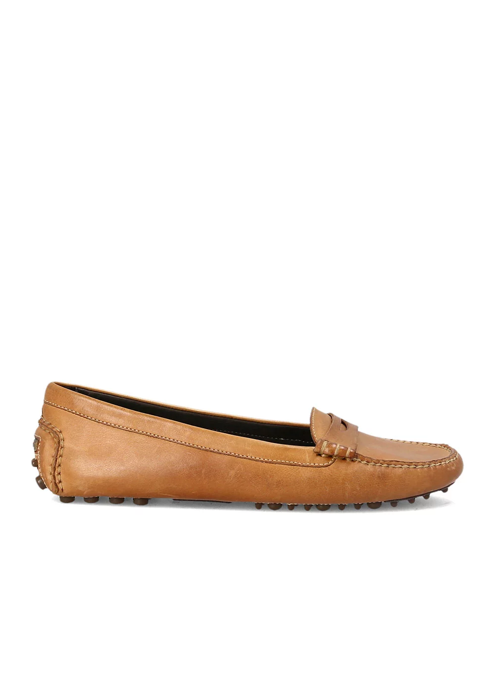 MOCASSIN ROUND DRIVER CUIR GOLD