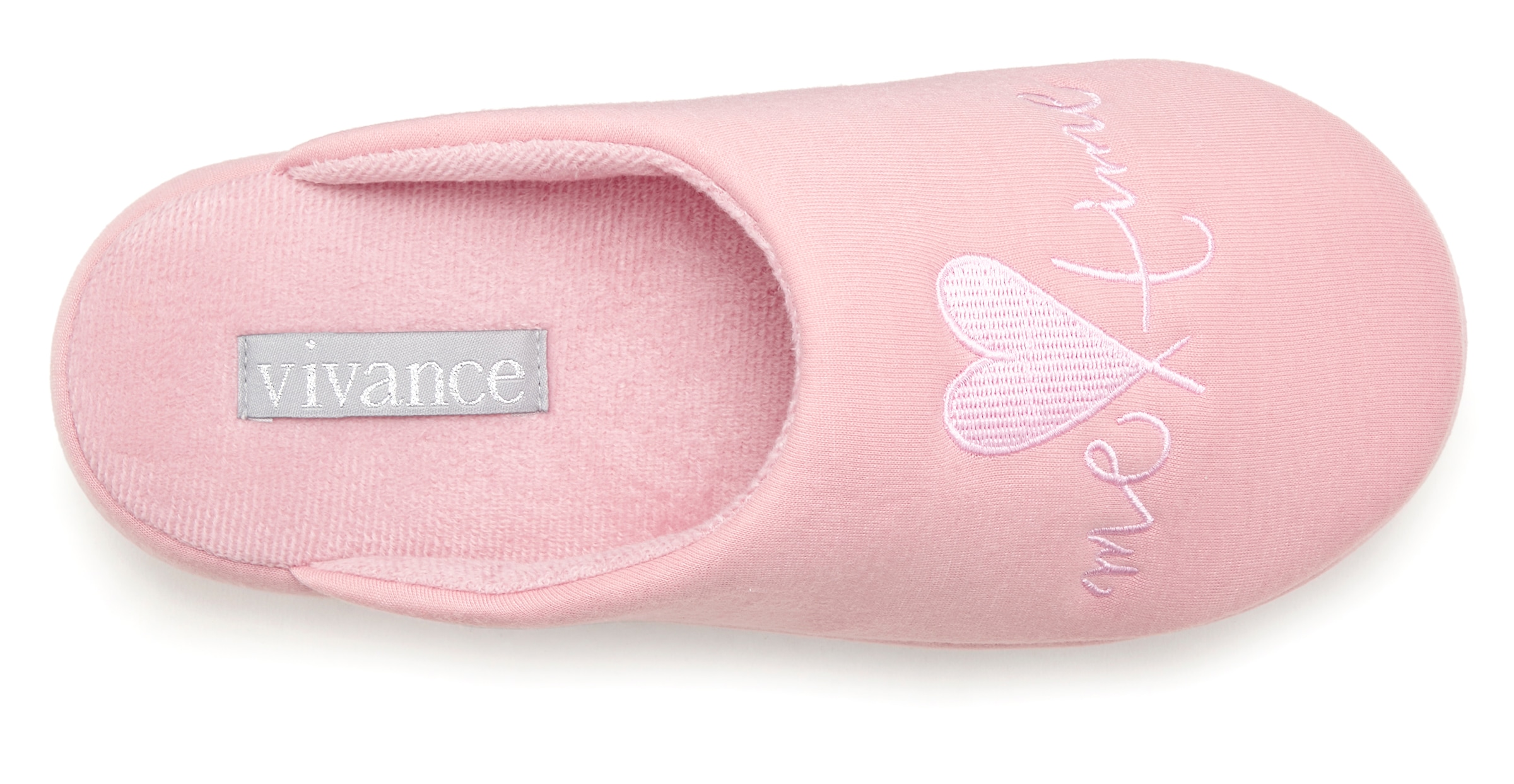Vivance Hausschuh »Pantolette, Pantoffel, Clog,«  mit verspieltem Schriftzug VEGAN