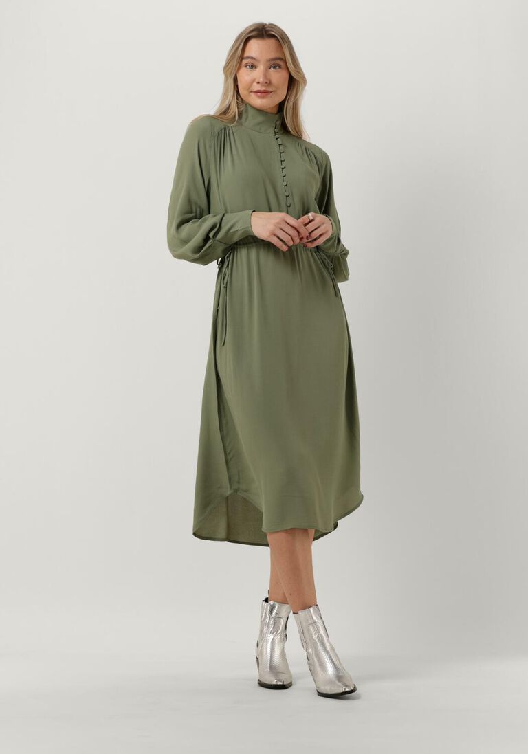 BRUUNS BAZAAR groene bruuns bazaar midi jurk lilli lyra dress