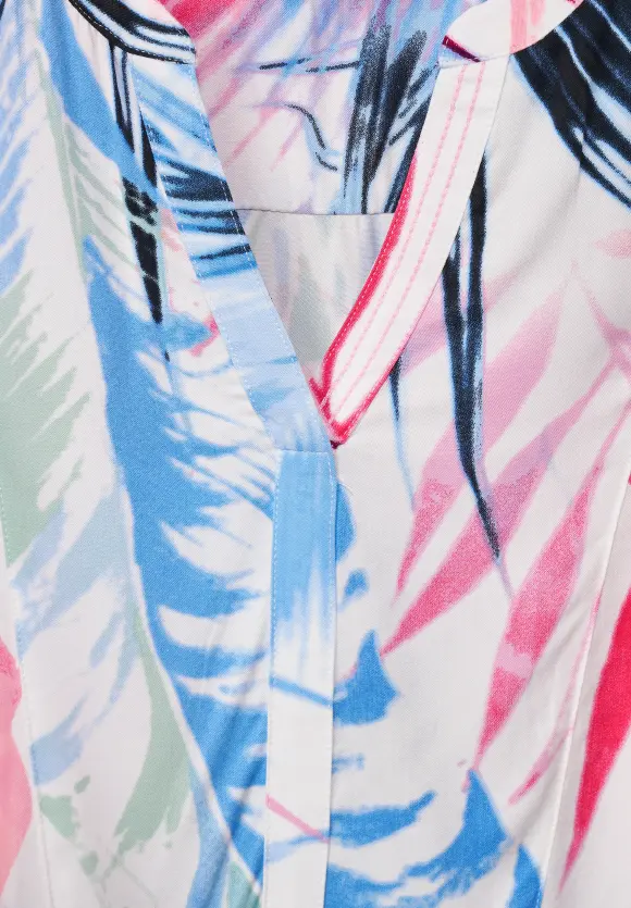 Kleid mit Blätterprint - vanilla white