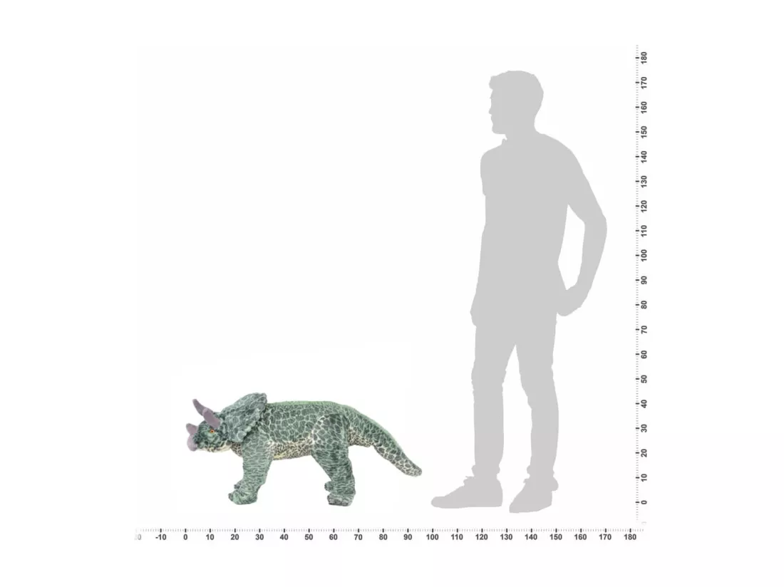vidaXL Jouet en peluche Dinosaure Tricératops Vert XXL