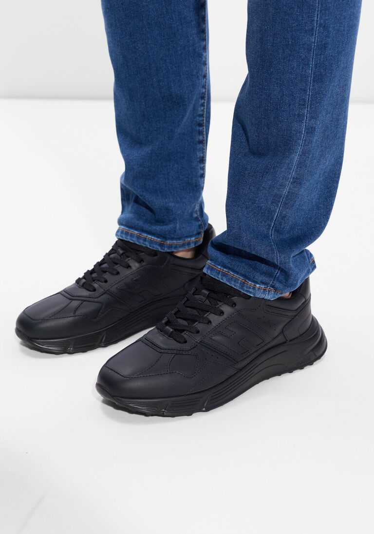 zwarte hogan lage sneakers hyperlight allacciato h
