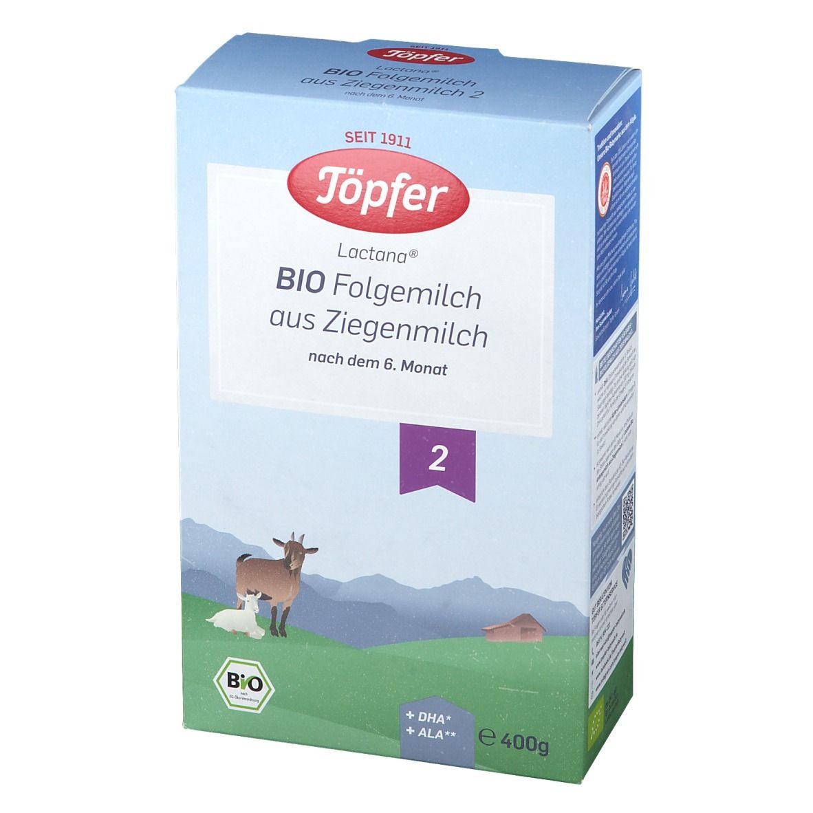 Töpfer Lactana Bio Folgemilch 2 aus Ziegenmilch ab dem 7. Monat