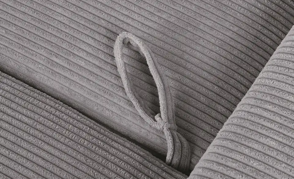 Ecksofa Arissa de Luxe Grau rechts Cordstoff