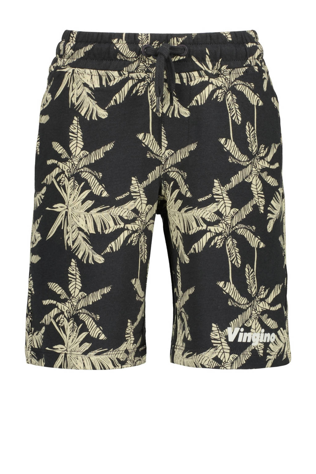 Vingino sweatshort Rapos met all over print antraciet/beige