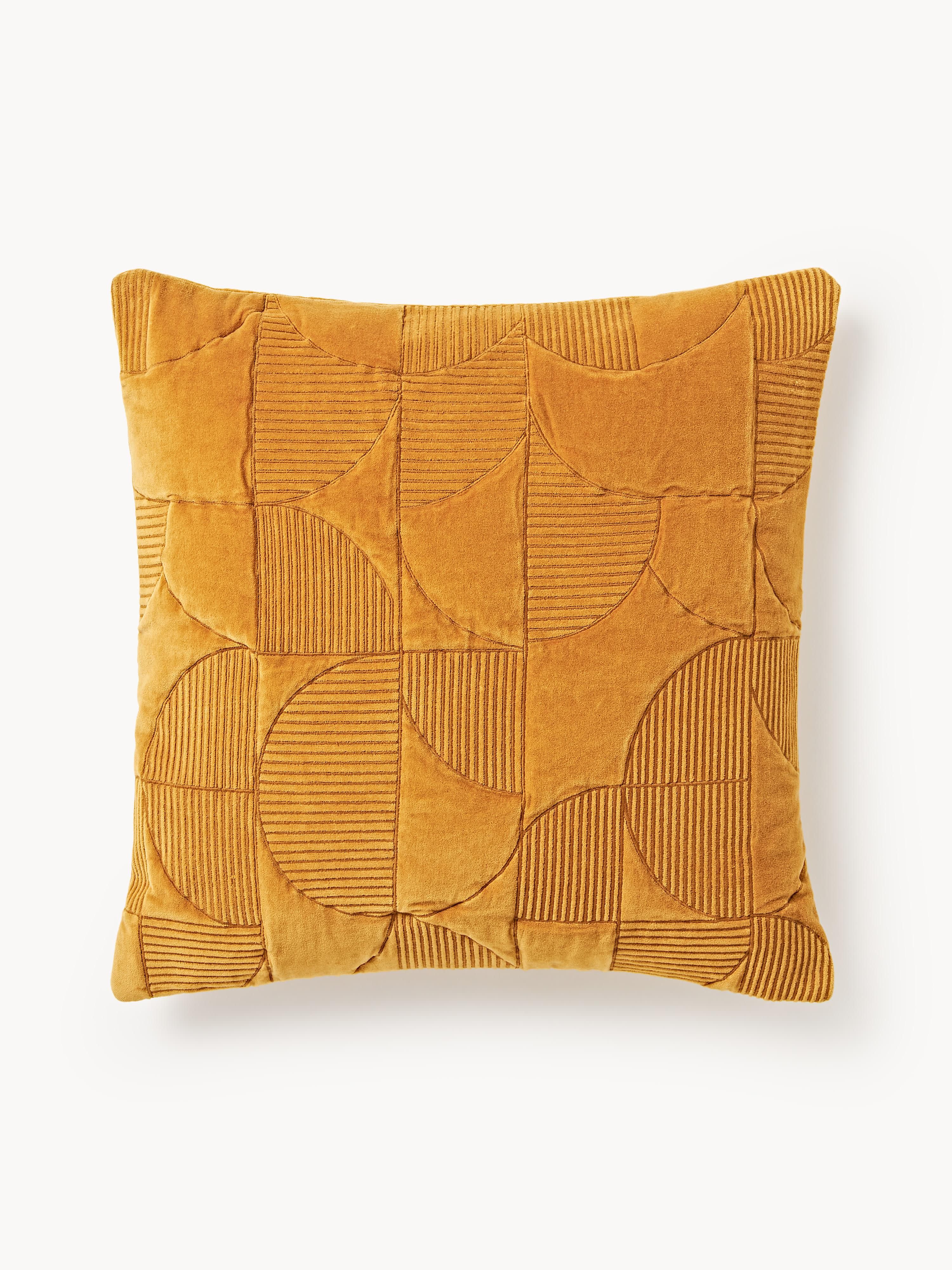 Geborduurde kussenhoes Verina met geometrisch patroon