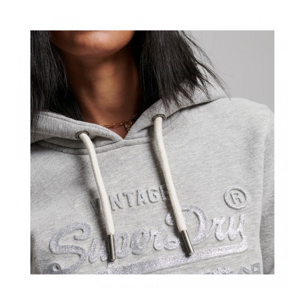 Superdry VINTAGE LOGO EMBOSS - Sweat Femme light stone snowy