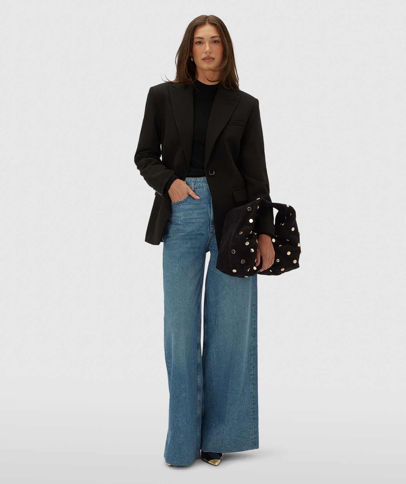 JV-BERYL getailleerde blazer - black