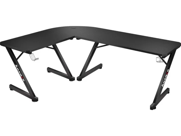 Huzaro Hero 7.0 - Skrivebord - L-formet - aluminium/kulfiber - sort base