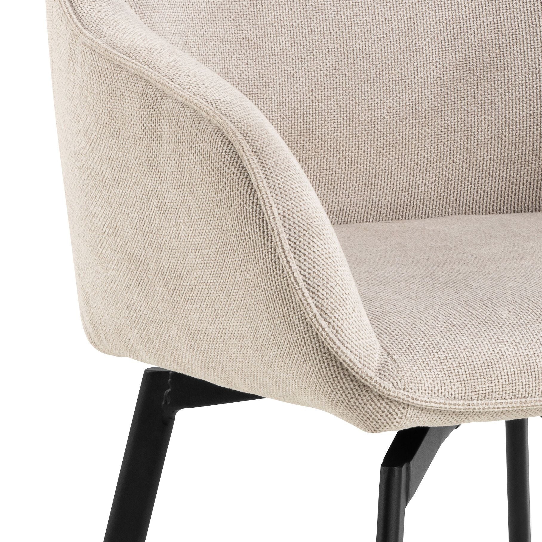 DYLAN Stuhl - Beige / B: 58.5 cm x T: 55.5 cm x H: 83.5 cm