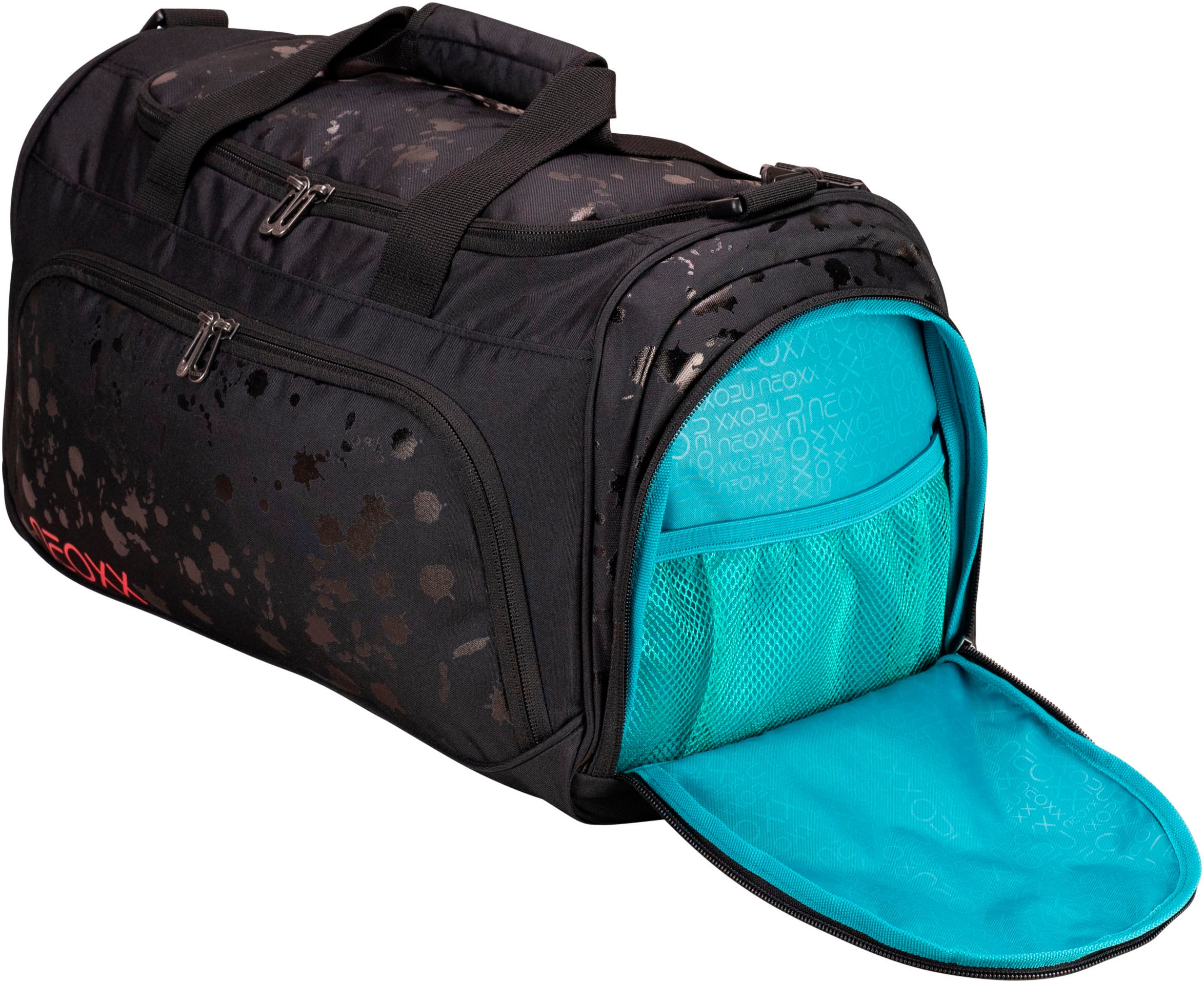 neoxx Sporttasche »Move, Splash Black« teilweise aus recyceltem Material