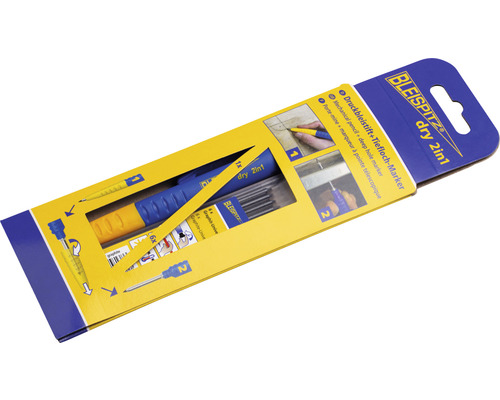 Mechanisch potlood & marker voor diepe gaten 2 in 1, stiftpunt incl. 6 universele grafietstiften, 2 stuks, Ø 8 mm