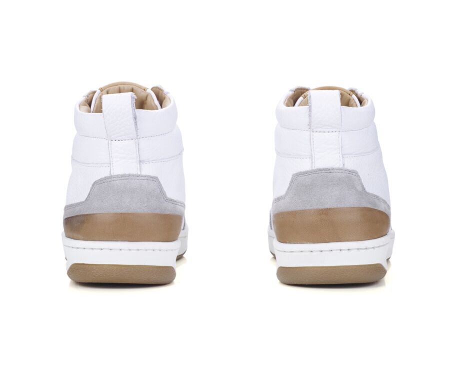 Sneakers homme cuir Blanc grainé - HALLORA