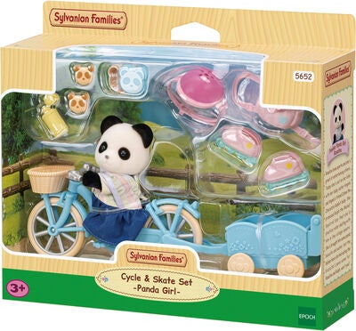 Sylvanian Families Lekesett Cycle & Skate Set Panda Girl
