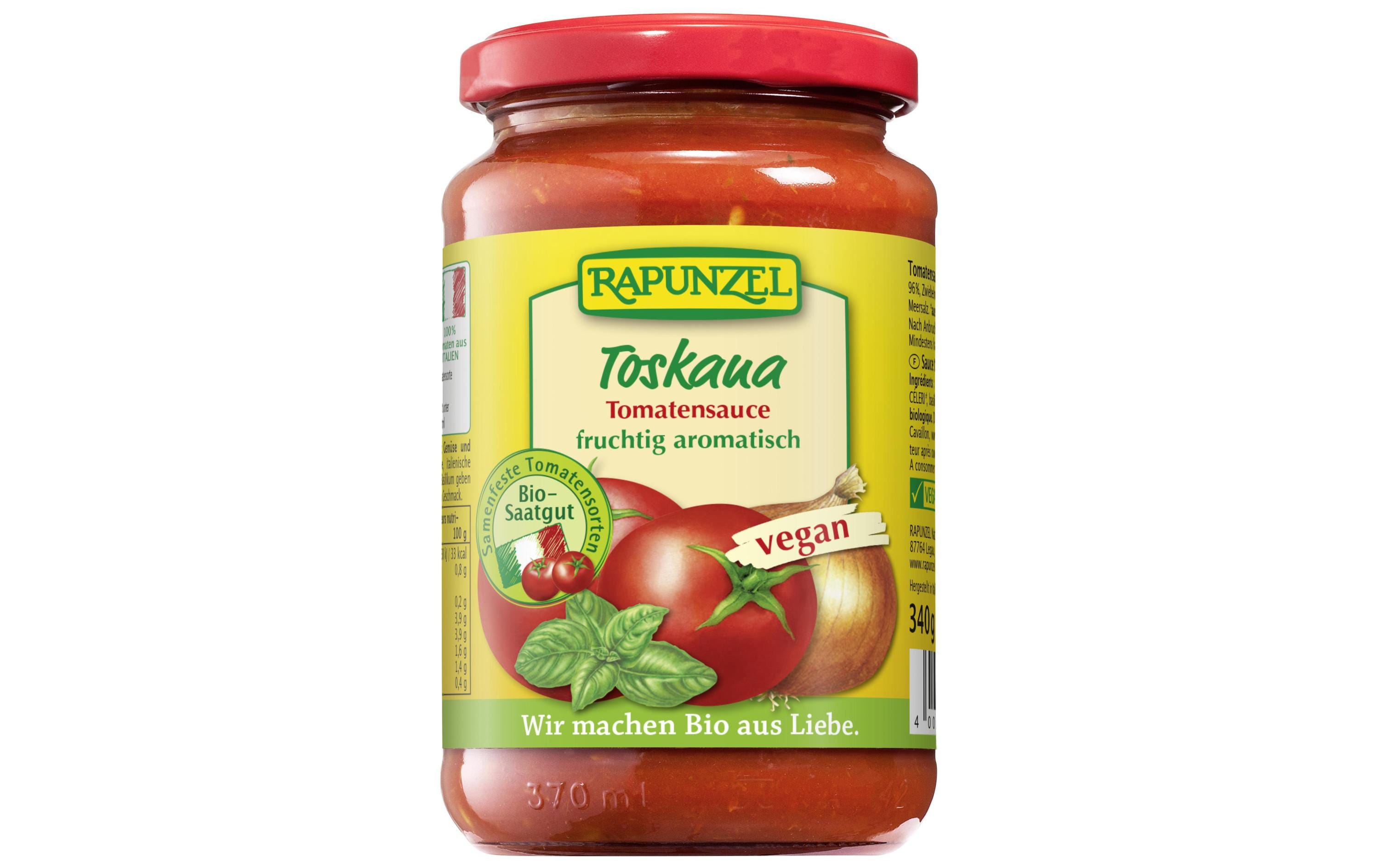 Sauce Bio Tomatensauce Toskana 340 gAromatische Teigwarensauce mit Gemüse