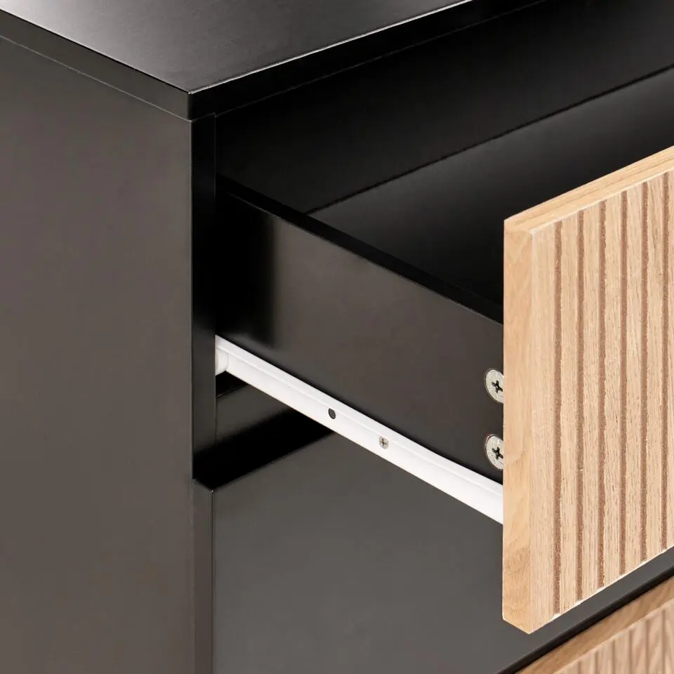 BLYTHE- Ladekast 4 lades - Zwart/Bruin - MDF